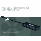 Club 3d usb-c 4-poorts 10g-datahub met pd3.0 usb-hub (zwart)