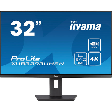 Iiyama prolite xub3293uhsn-b5 31.5 4k ultra hd monitor (zwart, 1x displayport, 1x hdmi, 1x usb-c, 2x usb-a, 1x rj-45)
