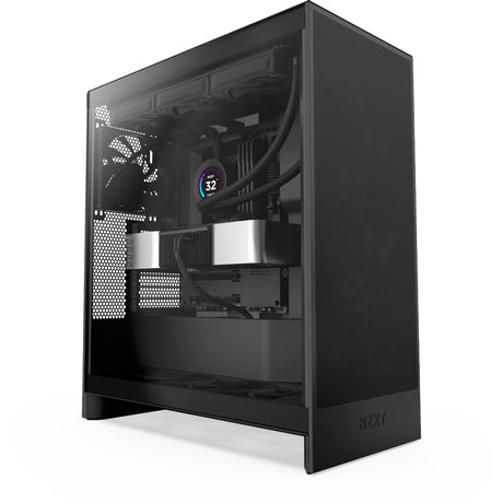 Nzxt h7 flow (2024) midi tower behuizing (zwart | 2x usb-a | 1x usb-c | tempered glass)