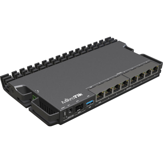 Mikrotik heavy-duty rb5009 router (rb5009upr+s+in) (zwart, marvell armada 7040 cpu, poe, sfp+)