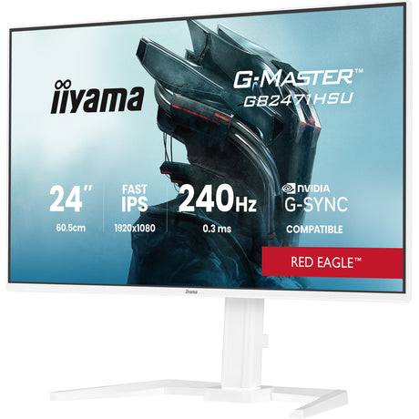 Iiyama g-master red eagle gb2471hsu-w1 23.8 gaming monitor (wit (mat), 1x displayport, 2x hdmi, 1x usb-c, 1x usb-a, 240 hz)