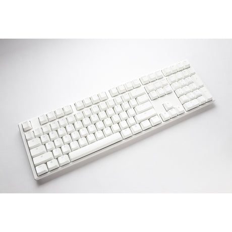 Ducky one 3 classic pure white rgb mechanisch toetsenbord (wit, us lay-out (qwerty), cherry mx silent red, 100%, rgb led, double-shot pbt, hot-swappable, quack mechanics)