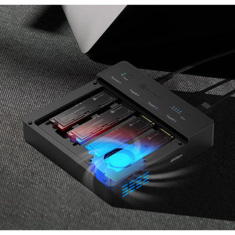 Icy box ib-4013mcl-c4 4-bays usb4 duplicator (1:3 klonen) dockingstation (zwart)