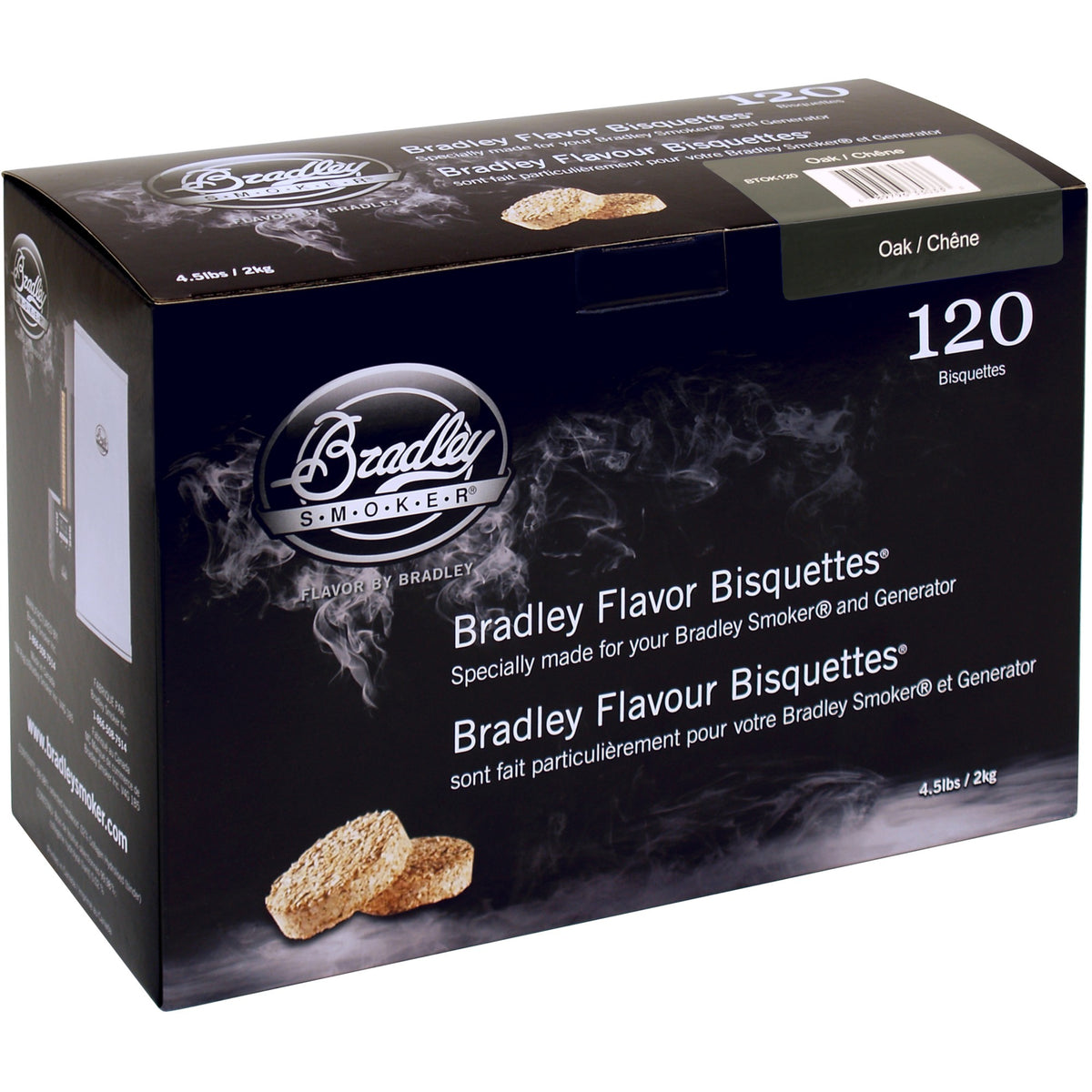 Bradley oak wood briketten rookhout (120 stuks)