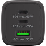 Goobay usb-c snellader nano (65 w) en usb-c textielkabel (zwart, 1 meter)