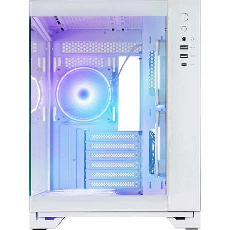 Chieftec visio midi tower behuizing (wit | 2x usb-a | 1x usb-c | rgb | tempered glass)