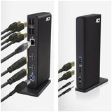 Act connectivity usb-c of usb-a dual monitor docking station (zwart)