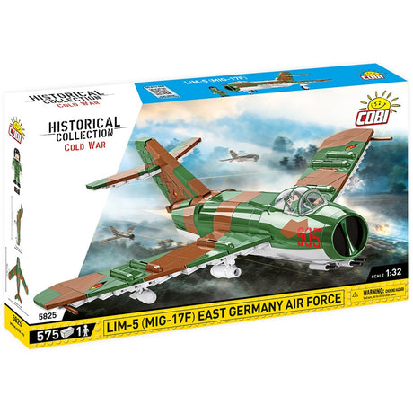 Cobi historical collection - lim-5 ( mig-17f ) east germany air force constructiespeelgoed (schaal 1:32)