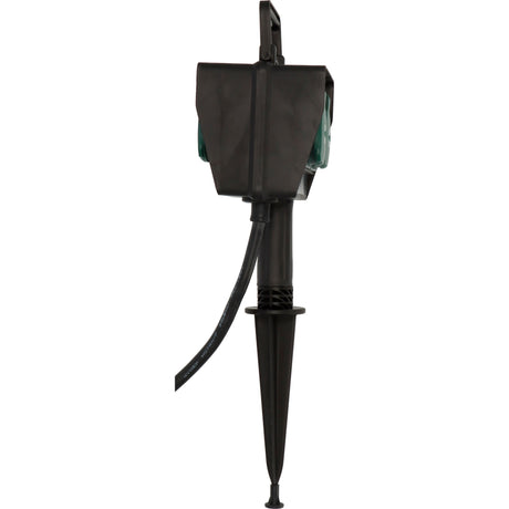 Brennenstuhl tuincontactdoos met aardspies 1154450 4-voudige stekkerdoos (zwart, 4x stekker, 10 meter, ip44)