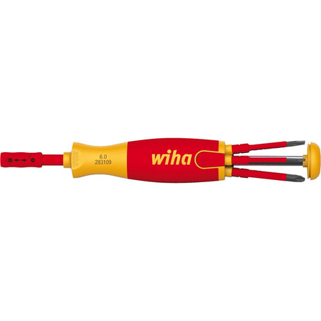 Wiha schroevendraaier met bitmagazijn liftup electric (rood geel)