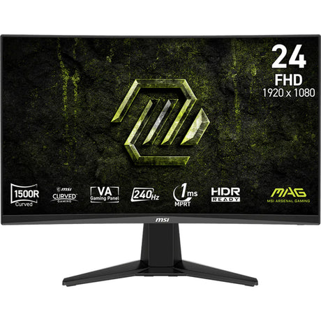 Msi mag 245c x24 23.6 curved gaming monitor (zwart, 1x displayport, 2x hdmi, 240 hz)