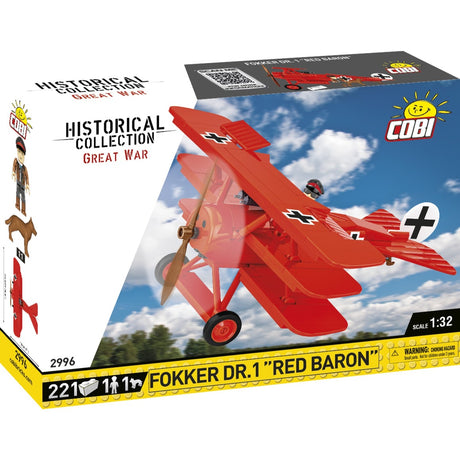 Cobi historical collection - fokker dr.1 red baron constructiespeelgoed (schaal 1:32)