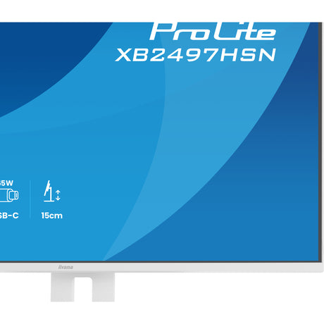 Iiyama prolite xb2497hsn-w1 23.8 monitor (wit, hdmi, displayport, usb-c, audio, lan, 100 hz)