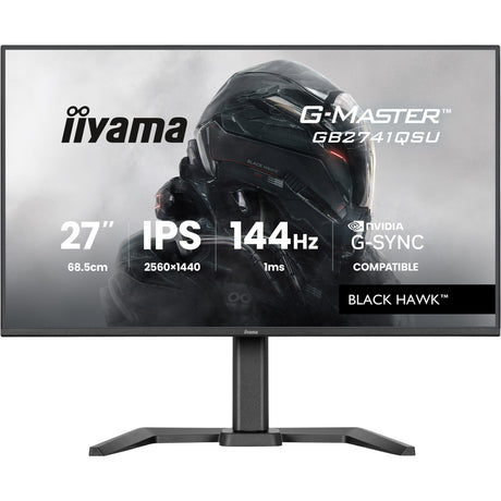 Iiyama g-master black hawk gb2741qsu-b1 27 gaming monitor (zwart, 1x displayport, 1x hdmi, 2x usb-a, 144 hz)