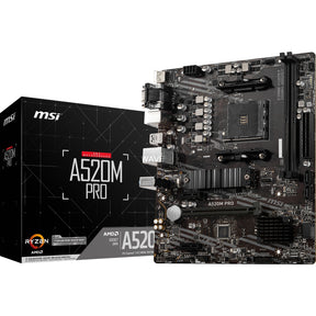 Msi a520m pro socket am4 moederbord (raid, gb-lan, sound, µatx)