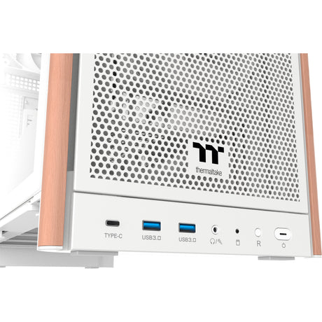 Thermaltake s370 ws snow midi tower behuizing (wit | 2x usb-a | 1x usb-c | tempered glass)