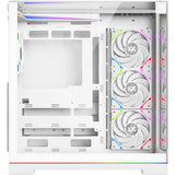 Xyz pc gear tesseract a-rgb midi tower behuizing (wit | 2x usb-a | 1x usb-c | rgb | tempered glass)