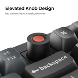 Keychron v6w-d1 8k qmk wired custom mechanical keyboard (zwart, us lay-out (qwerty), super red, 100%, rgb leds, double-shot pbt, hot swap, 8k, knop)