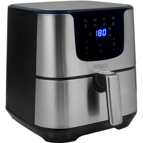 Princess 182060 digital aerofryer deluxe xxl heteluchtfriteuse (roestvrij staal zwart, 5,5 liter)