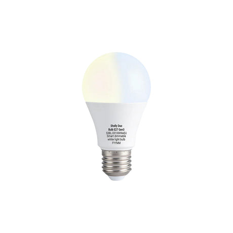 Shelly duo bulb e27 gen3 led-lamp (wit, 2700-6500k, wifi, bluetooth, dimbaar)
