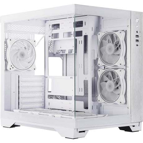 Chieftec visio midi tower behuizing (wit | 2x usb-a | 1x usb-c | rgb | tempered glass)