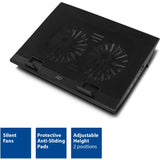 Act connectivity laptopstandaard, met ventilator, hoogte verstelbaar in 2 standen (zwart, 4-poorts usb 2.0 hub)