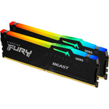 Kingston fury beast rgb 32 gb ddr5-5600 (2x 16 gb) werkgeheugen (zwart, kf556c40bbak2-32, xmp 3.0)