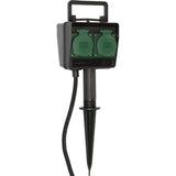 Brennenstuhl tuincontactdoos met aardspies 1154450 stekkerdoos (zwart, 10 meter, ip44)