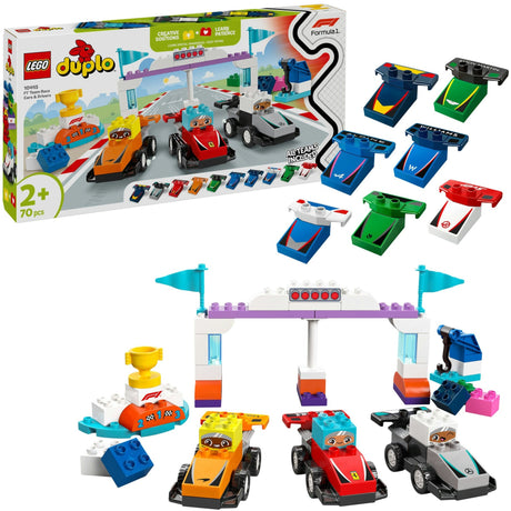 Lego duplo town 10445 f1 team racewagens en coureurs