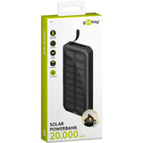 Goobay outdoor solar power bank 20,000 mah with power delivery powerbank (zwart)