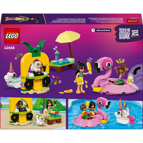 Lego friends 42658 zwembadfeestje met flamingo en eenhoorn