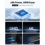 Terramaster f4-425 nas (zwart, 1x 2.5gbe, hdmi, usb)
