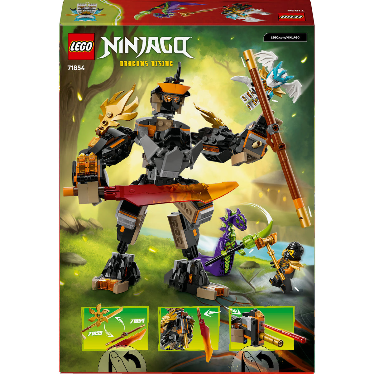 Lego ninjago - cole's missiemecha en draak zane constructiespeelgoed (71854)