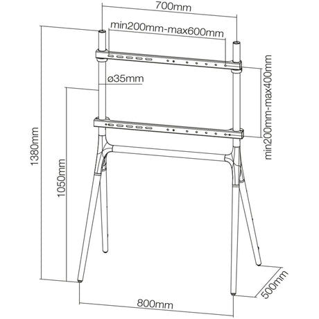 Neomounts nm-m1000black flatscreen meubel tv-vloerstandaard (zwart)