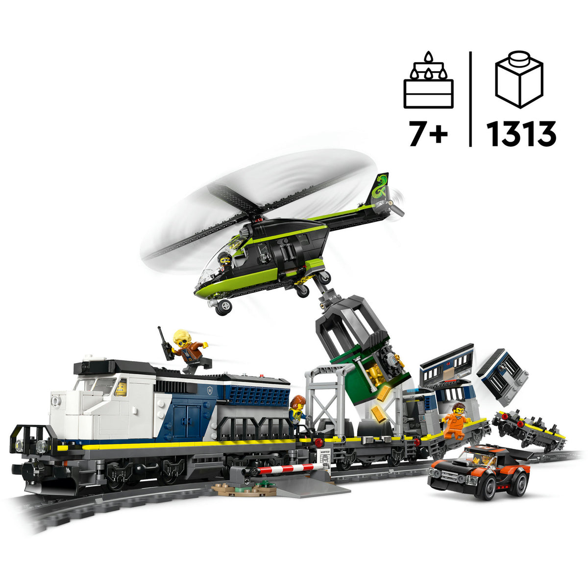 Lego ® city overval op politietrein - speelgoedtreinset - 60508