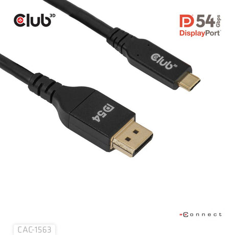 Club 3d usb-c naar displayport 2.1 kabel (zwart, 2 meter)