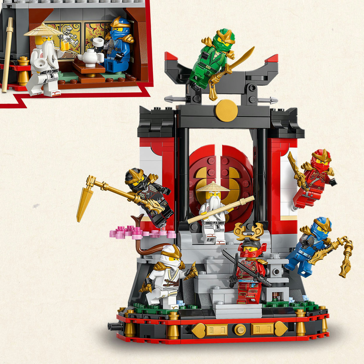 Lego ninjago 71866 15-jarig jubileum: display met ninjapersonages