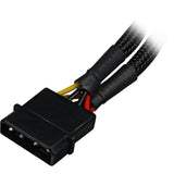 Sharkoon y- stroomadapter 4p molex, 0,15m splitterkabel (zwart)