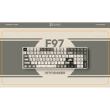 Iqunix f97 hitchhiker wireless mechanical keyboard (grijs, us lay-out (qwerty), cherry mx red, 96%, rgb leds, hot-swappable, pbt, 2.4ghz | bluetooth 5.1 | usb-c)