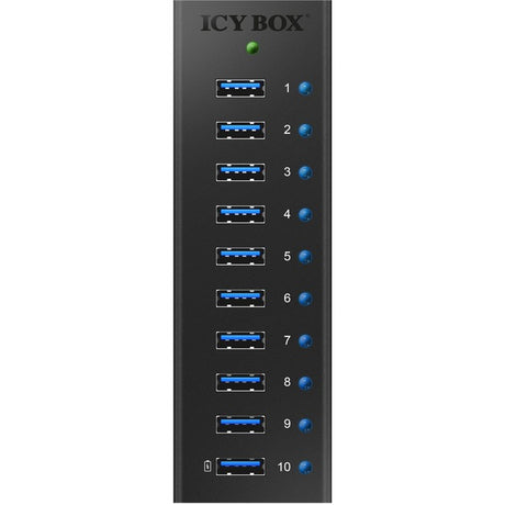 Icy box ib-ac6110 usb-hub (zwart, 10x usb 3.0 poorten)