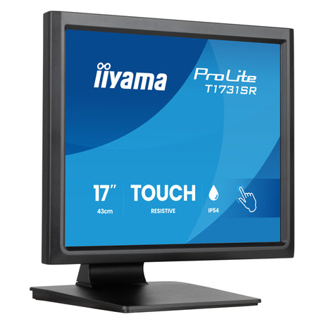 Iiyama prolite t1731sr-b2s 17 touchscreen monitor (zwart, 1x displayport, 1x hdmi, 1x vga)