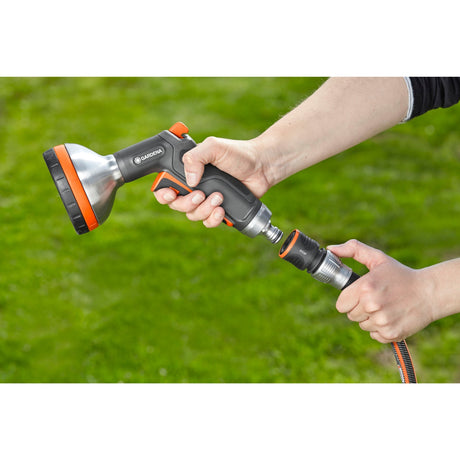 Gardena premium waterstop 13 mm (1 2 ), 15 mm (5 8 ) slangstuk (grijs zilver, 18253-50)