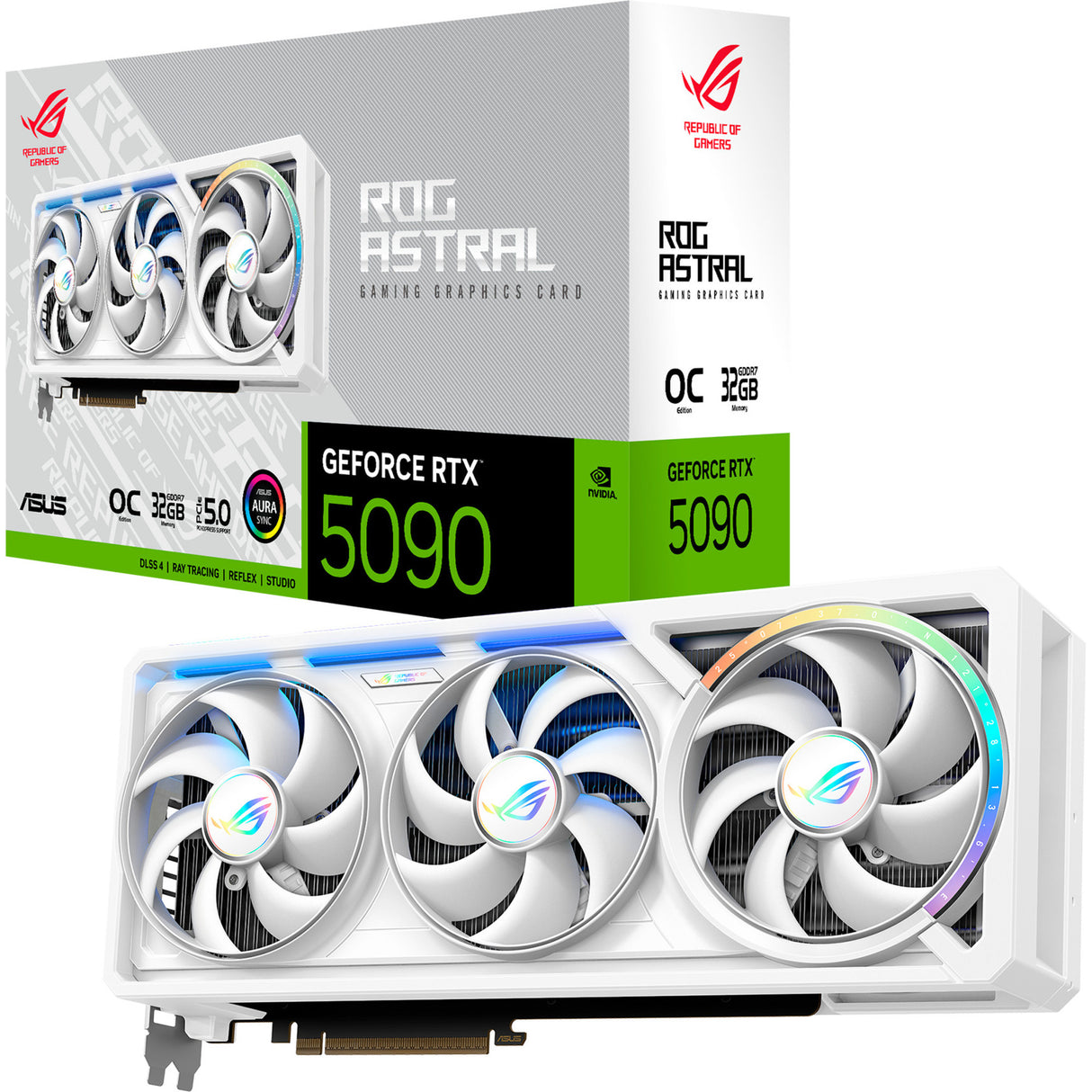 Asus rog astral geforce rtx 5090 oc white grafische kaart (wit, 3x displayport, 2x hdmi 2.1, dlss 4)