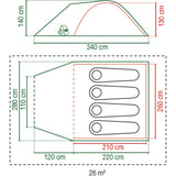 Coleman kobuk valley 4 plus tent (donkergroen lichtgroen)