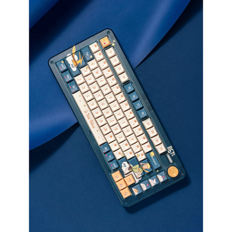 Iqunix zx75 sky encounter wireless mechanical keyboard (blauw, us lay-out (qwerty), iqunix little prince, 75%, rgb leds, hot-swappable, double-shot pbt, 2.4ghz | bluetooth 5.1 | usb-c)