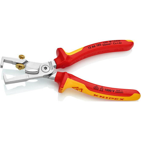 Knipex 15 mm 187 mm strix® striptangen met kabelschaar - vde - capaciteit - 13 66 180