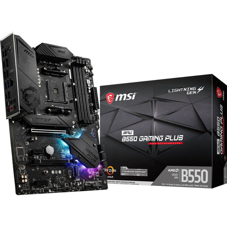 Msi mpg b550 gaming plus socket am4 moederbord (zwart, raid, gb-lan, sound, atx)