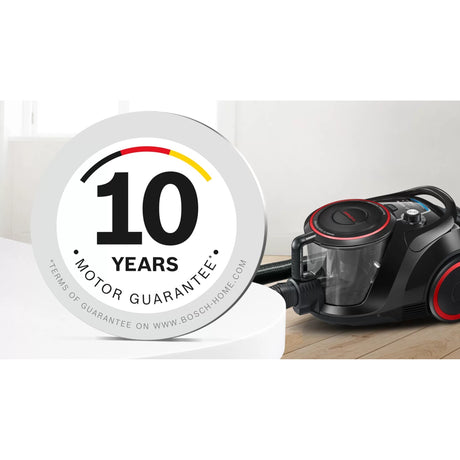 Bosch serie 6 stofzuiger zonder zak bgs41pow1 (zwart rood)