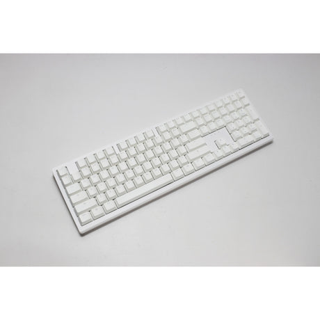 Ducky zero 6108 pure white rgb mechanisch gaming toetsenbord (wit, us lay-out (qwerty), cherry mx2a speed silver, 100%, rgb leds, double-shot pbt, hot swap, 2.4ghz | bluetooth | usb-c)
