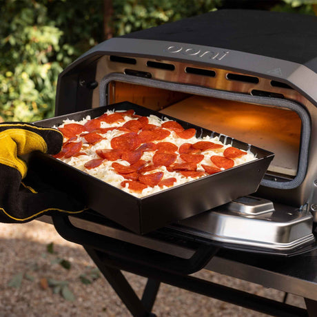 Ooni detroit style pizza pan medium (32cm x 24cm) bakvorm (grijs zilver, incl. deksel)